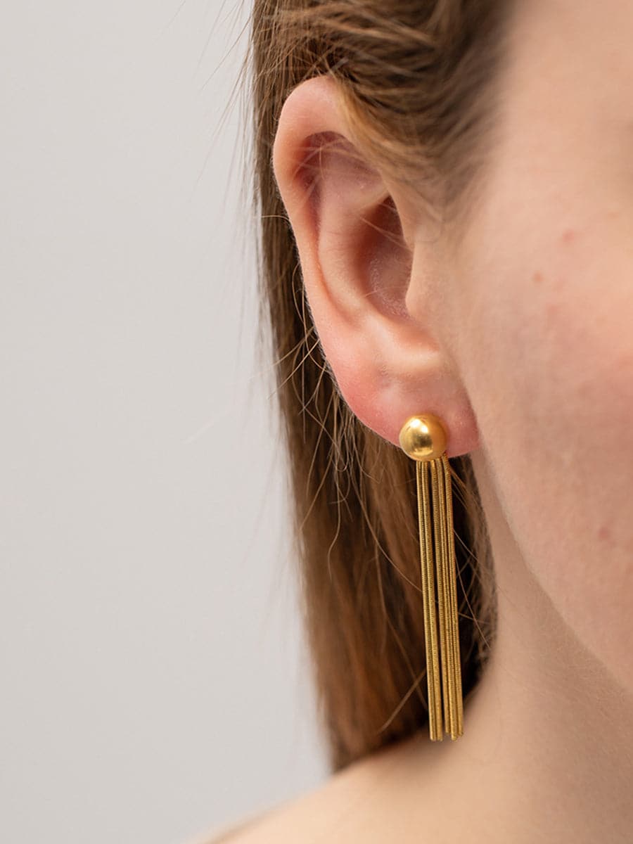  Titanium Steel Tassel Earrings MSE00151 - Earrings - DYAVOR® 