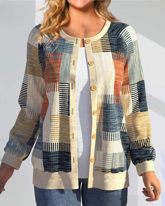  Long sleeve cardigan with geometric print - 07/112024 3 - DYAVOR® 