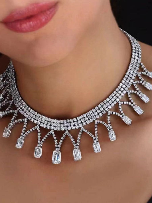  Glamorous Crystal Rhinestone Necklace MSE00135 - Jewelry Set - DYAVOR® 