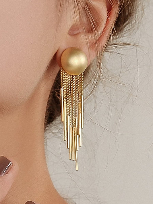  Simple Round Tassel Earrings MSE00141 - Earrings - DYAVOR® 