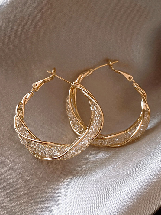  Missord Mesh Cutout Round Earrings MSE101073 - Earrings - DYAVOR® 