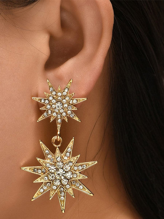  Missord Metal Inlay Rhinestone Sun Earrings MSE101075 - Earrings - DYAVOR® 