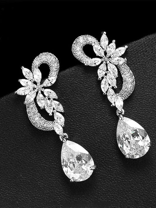  Missord Pear Cut Cubic Zirconia Drop Earrings MSE101059 - Earrings - DYAVOR® 