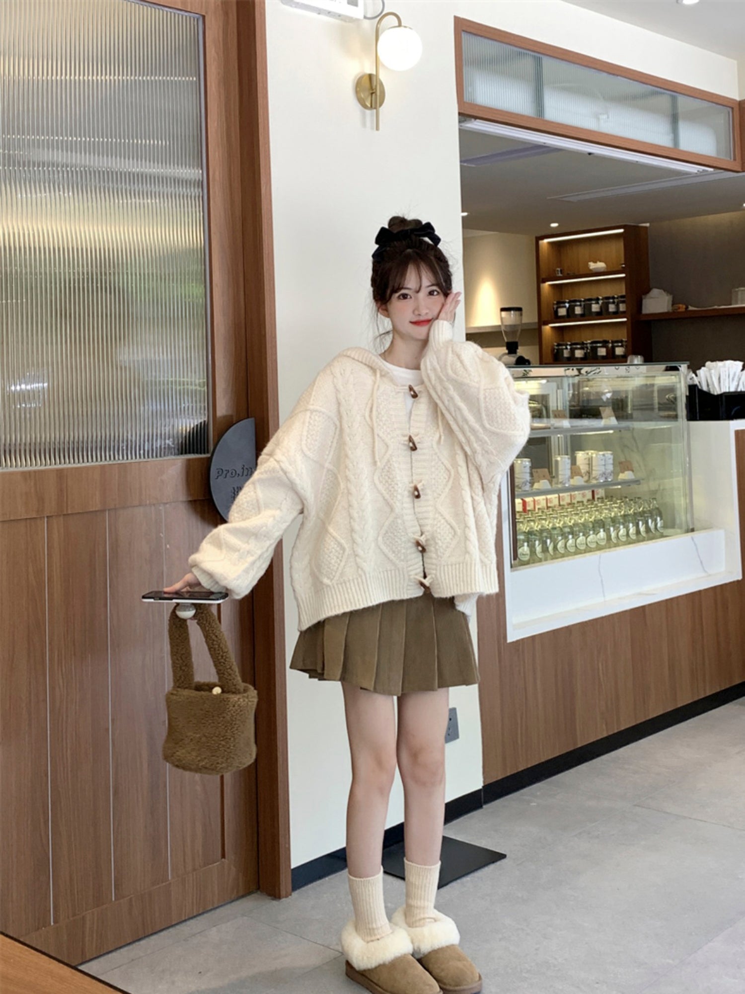  Powder Blue Horn Button Sweater: Embrace Cozy and Casual Style for 2023 Spring and Autumn -  - DYAVOR® 