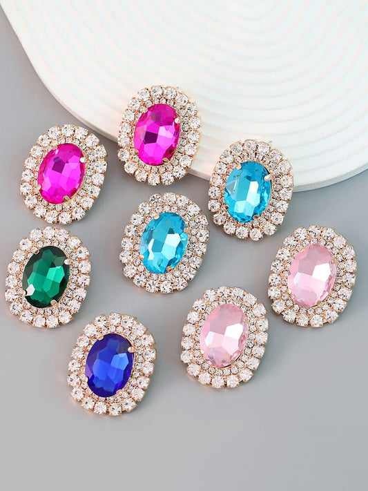  Round Rhinestone Party Earrings MSE00133 - Earrings - DYAVOR® 