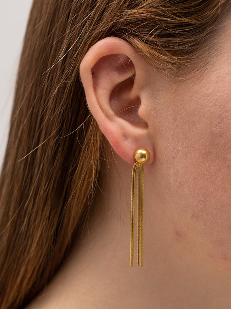  Titanium Steel Tassel Earrings MSE00151 - Earrings - DYAVOR® 