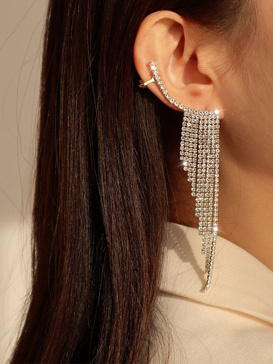  Zinc Alloy Rhinestones Tassel Earrings MSE101045 - Earrings - DYAVOR® 