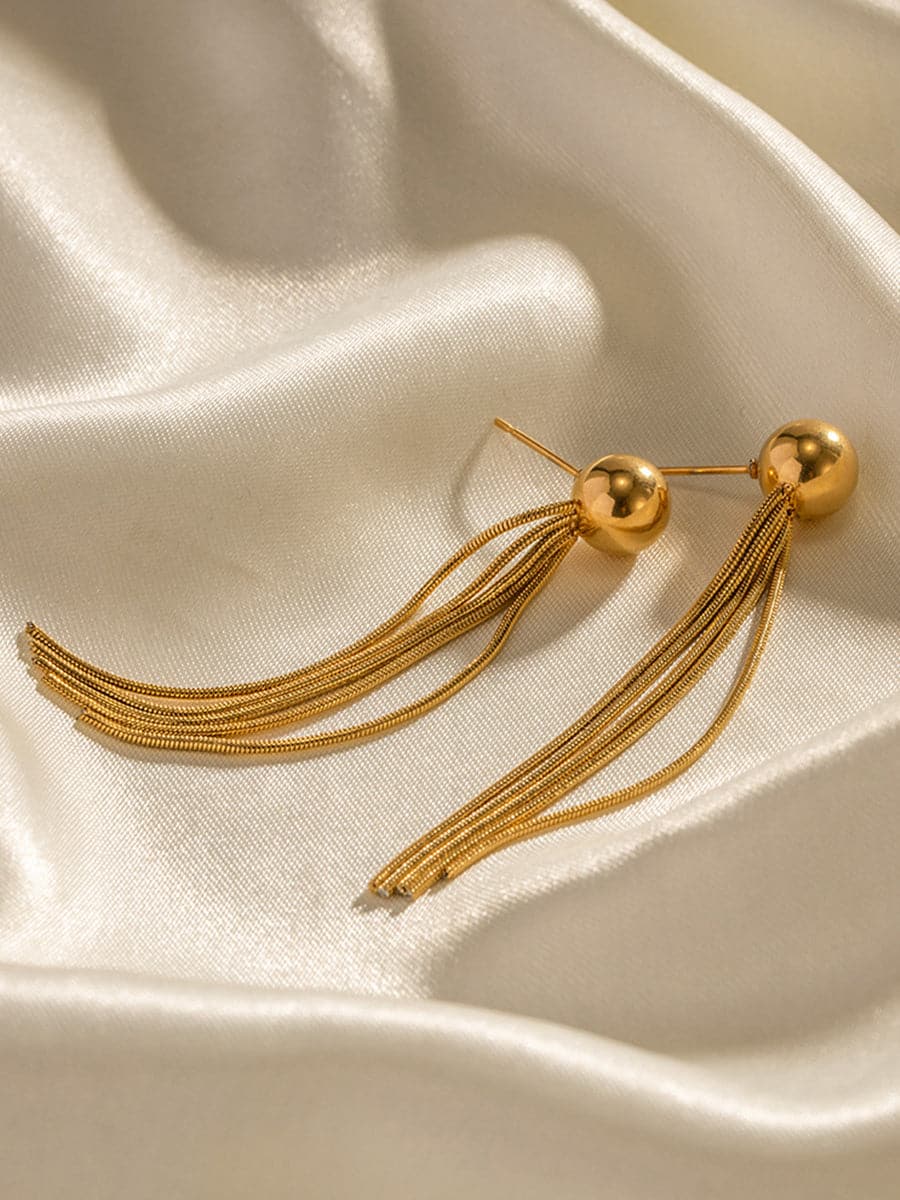  Titanium Steel Tassel Earrings MSE00151 - Earrings - DYAVOR® 