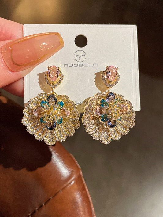 Fan Leaf Flower Earrings MSE101010 - Earrings - DYAVOR® 