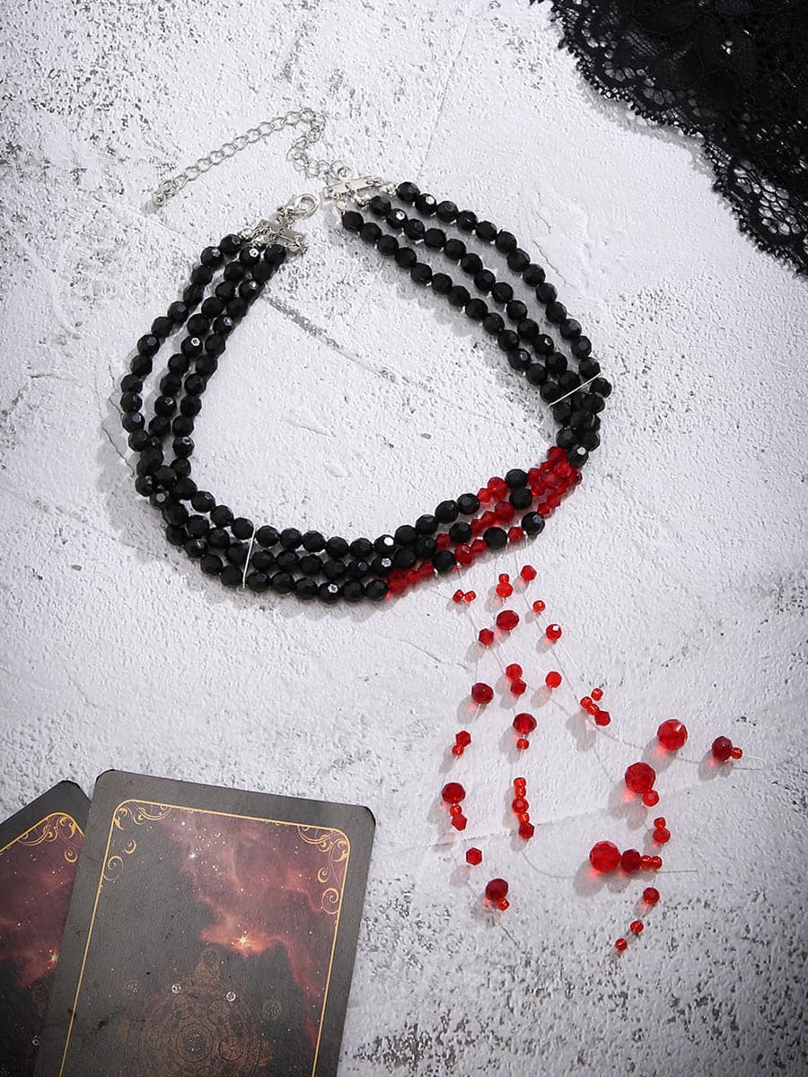  Halloween Crystal Tassel Beaded Necklace MSE00165 - Earrings - DYAVOR® 