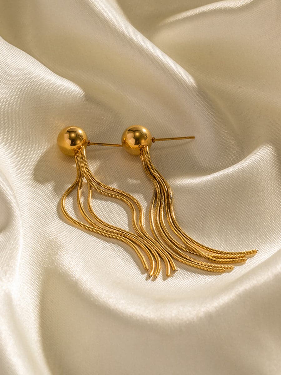  Titanium Steel Tassel Earrings MSE00151 - Earrings - DYAVOR® 