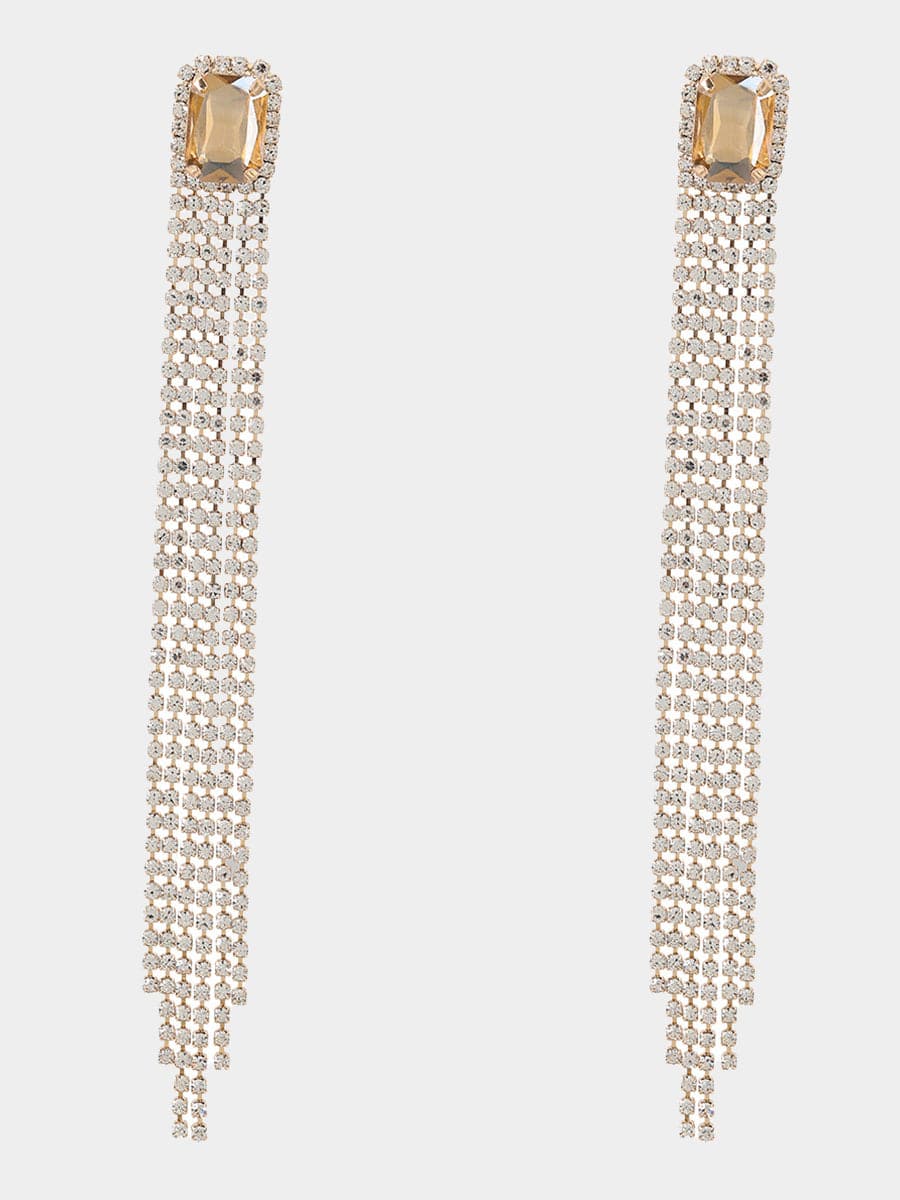  Geometric Rhinestone Tassel Party Earrings MSE00139 - Earrings - DYAVOR® 