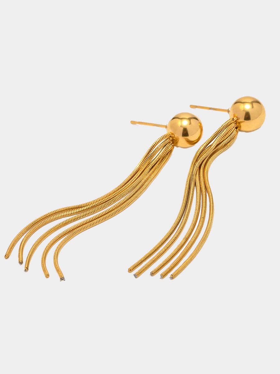  Titanium Steel Tassel Earrings MSE00151 - Earrings - DYAVOR® 
