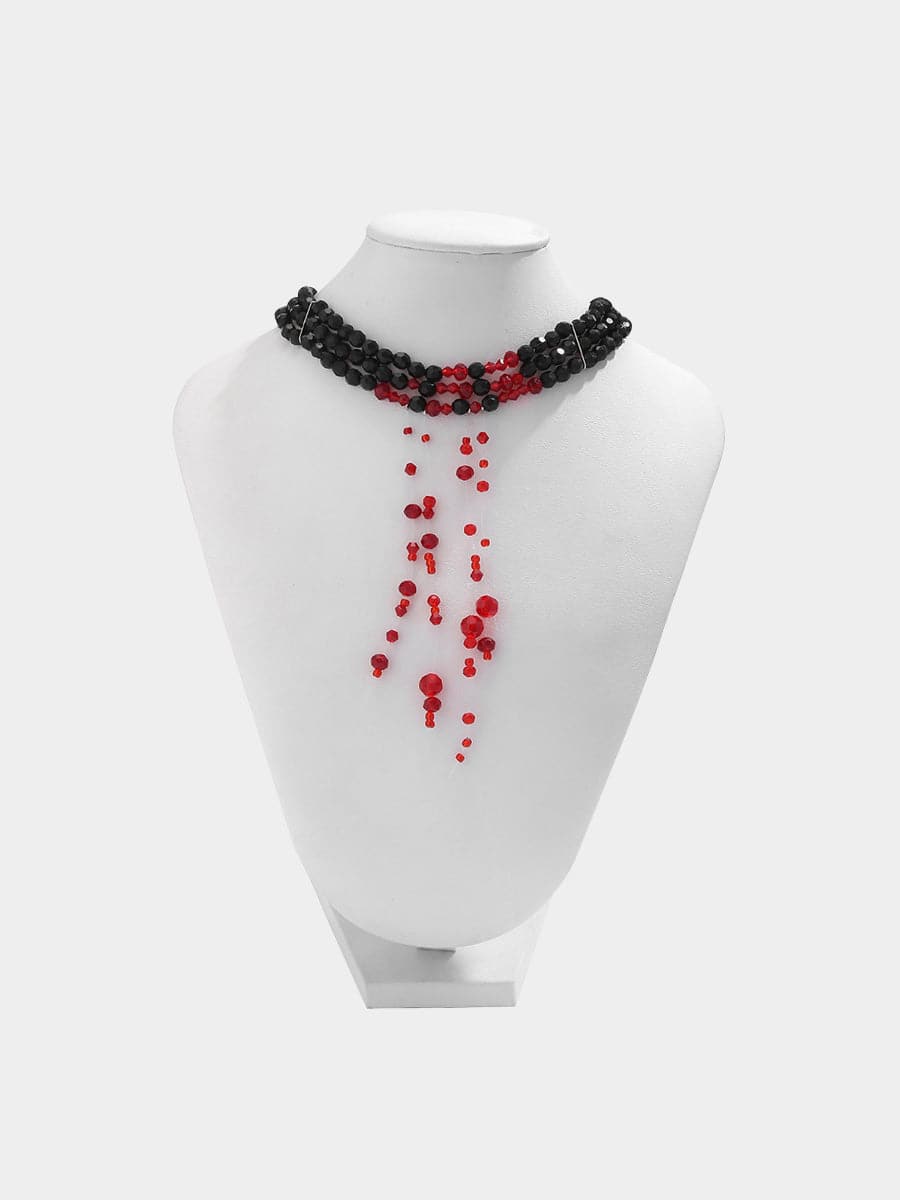  Halloween Crystal Tassel Beaded Necklace MSE00165 - Earrings - DYAVOR® 