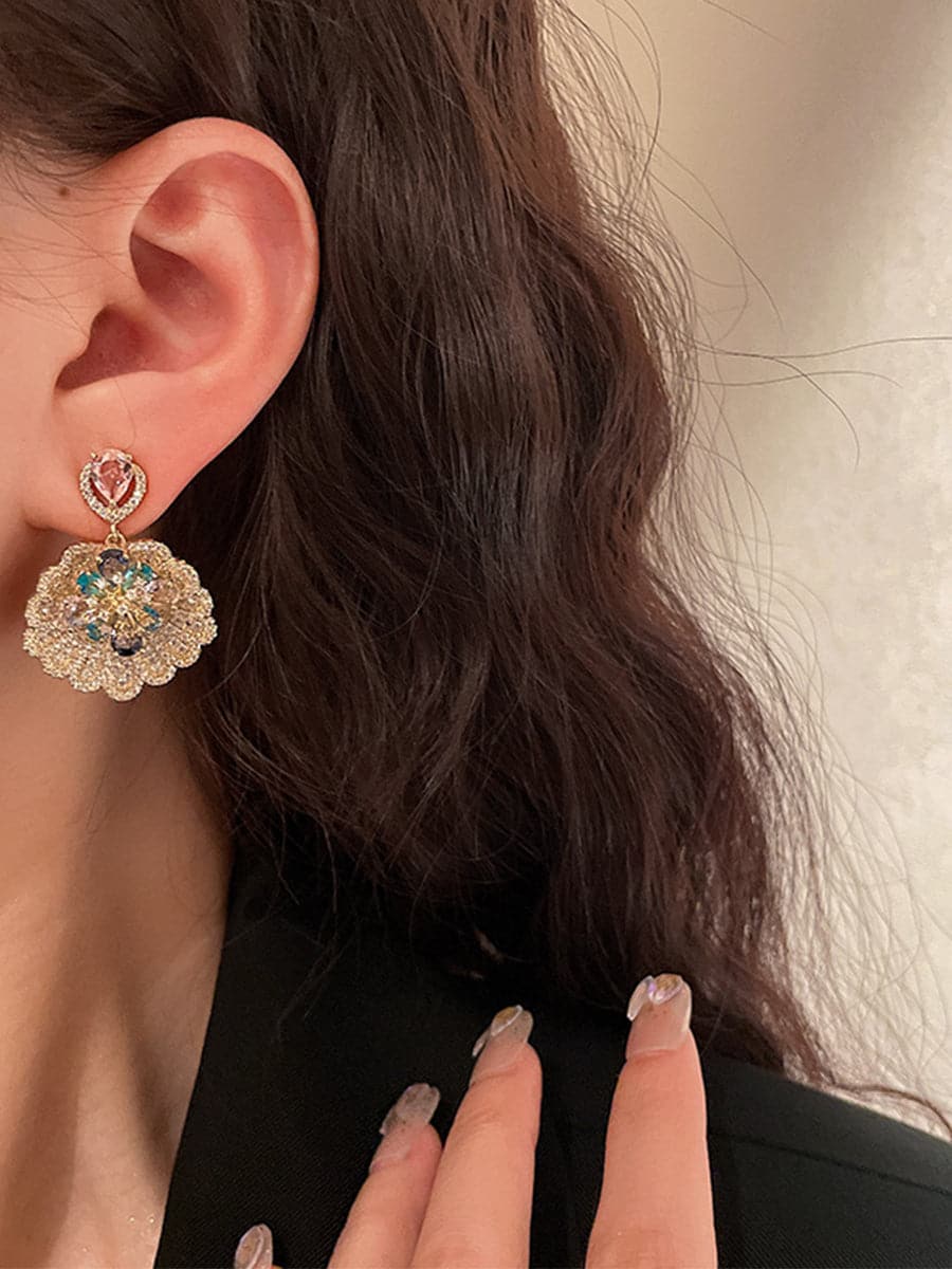  Fan Leaf Flower Earrings MSE101010 - Earrings - DYAVOR® 