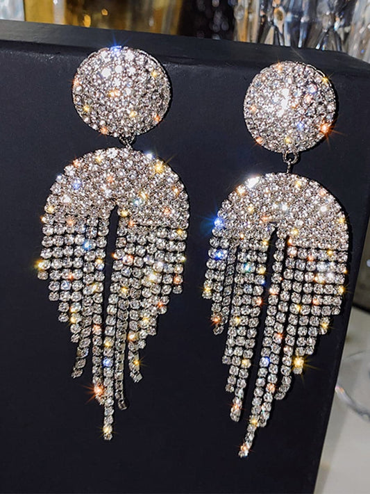  Tassel Inlay Stone Long Drop Earrings MSE101021 - Earrings - DYAVOR® 