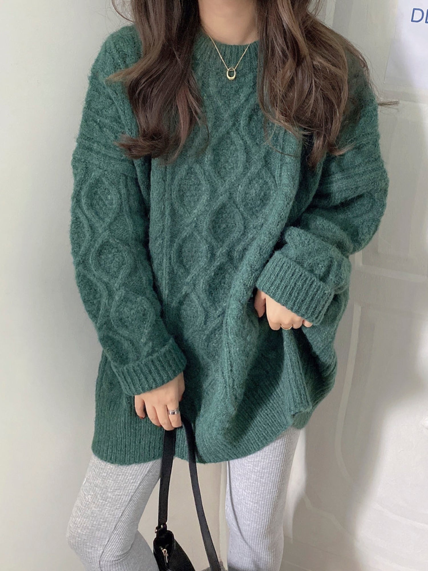  Chunky Cable Knit Sweater for Women - White, Thick and Cozy, Perfect for Winter Outerwear Gift for Her Christmas Gift -  - DYAVOR® 