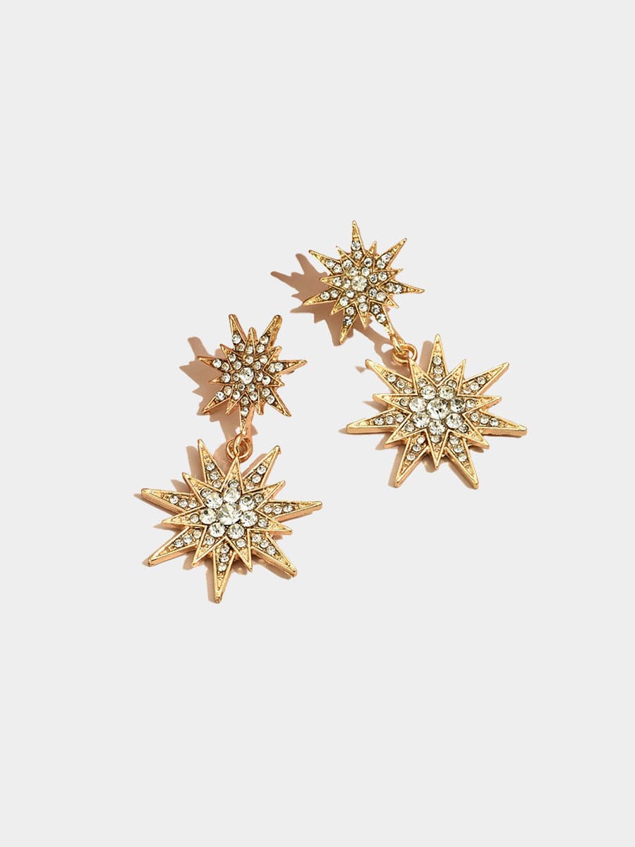  Missord Metal Inlay Rhinestone Sun Earrings MSE101075 - Earrings - DYAVOR® 