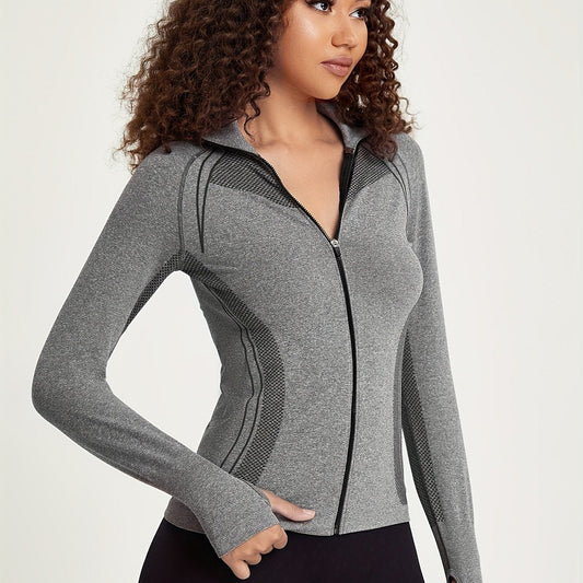  Feline | Women's long sleeve fitness and sports jacket with stripe decoration - 07/112024 1 - DYAVOR® 