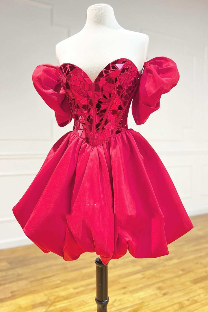 Aria | A Line Off the Shoulder Short Homecoming Dress - Homecoming Dress - DYAVOR® 