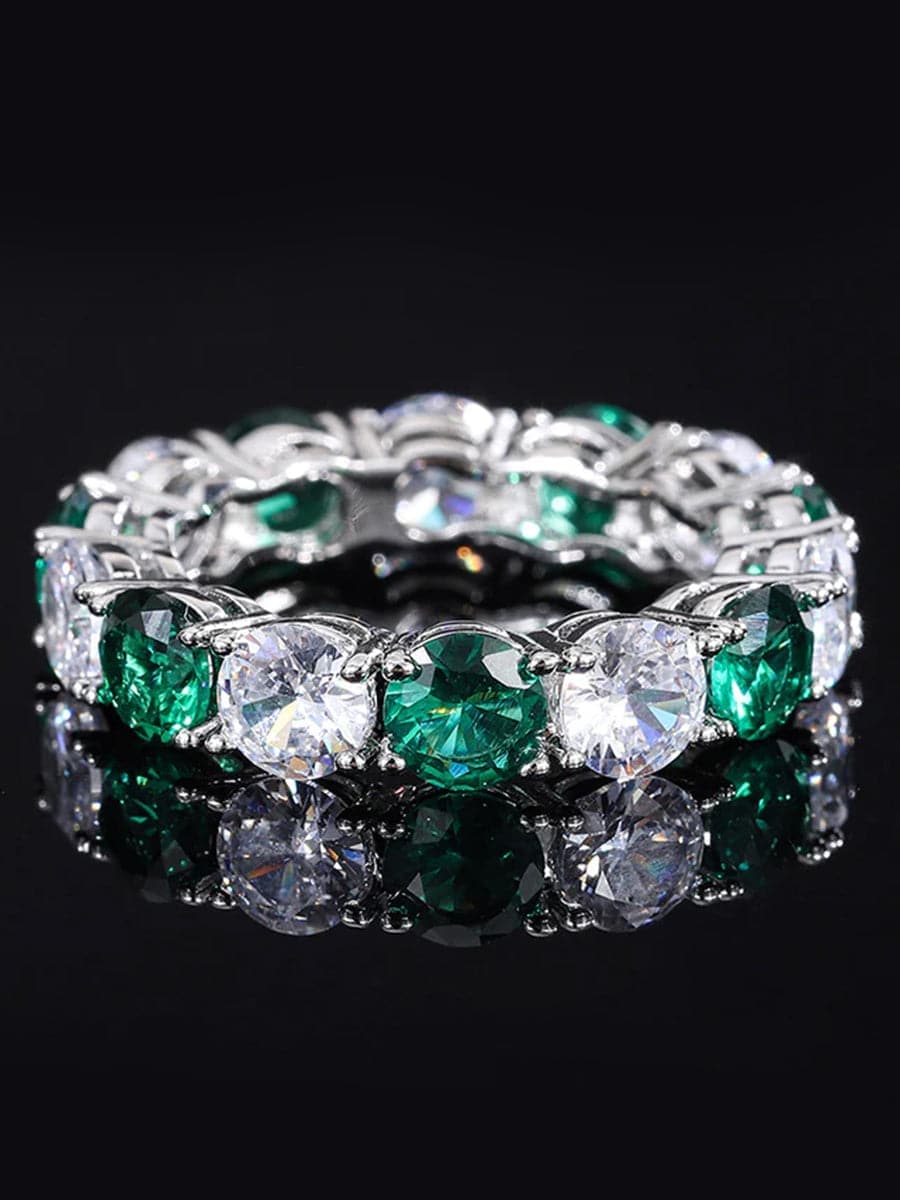  S925 Silver Synthetic Zircon Emerald Ring MSR110801 - Apparel & Accessories - DYAVOR® 