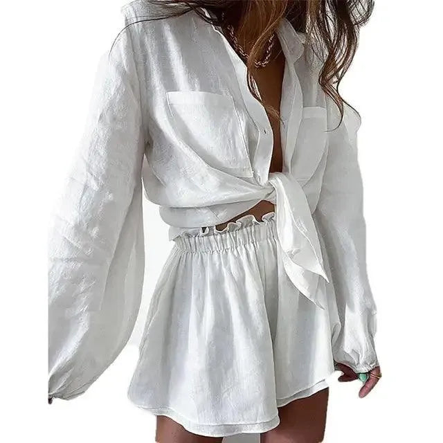  Blouse and Shorts Set - Relaxed Chic - Airy and Elegant - Perfect for Sunny Days -  - DYAVOR® 