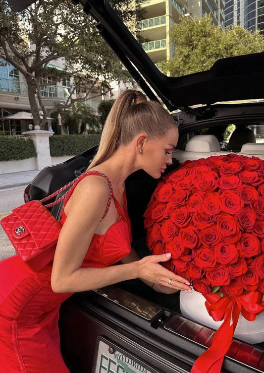 Red Satin Midi Dress -  - DYAVOR®