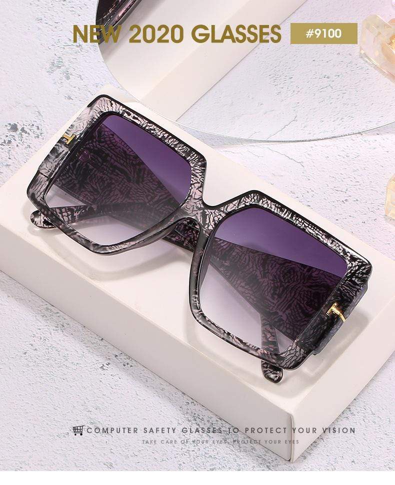 Classic Oversized Square Sunglasses  Leopard Sun Glasses Female Gradient Vintage Big Shades UV400