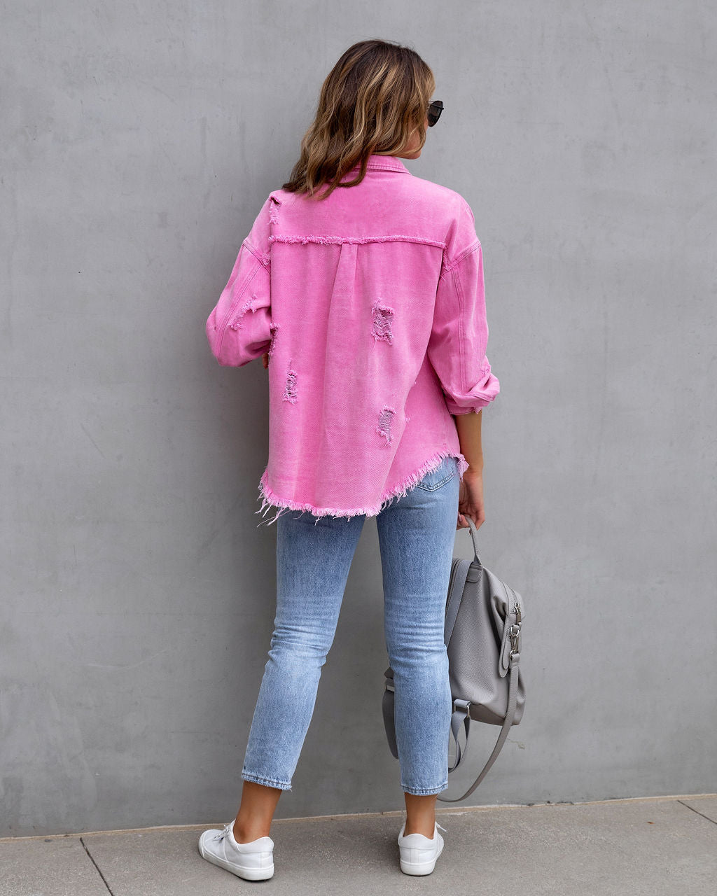  Ripped Denim Shirt Jacket - Shirts & Tops - DYAVOR® 