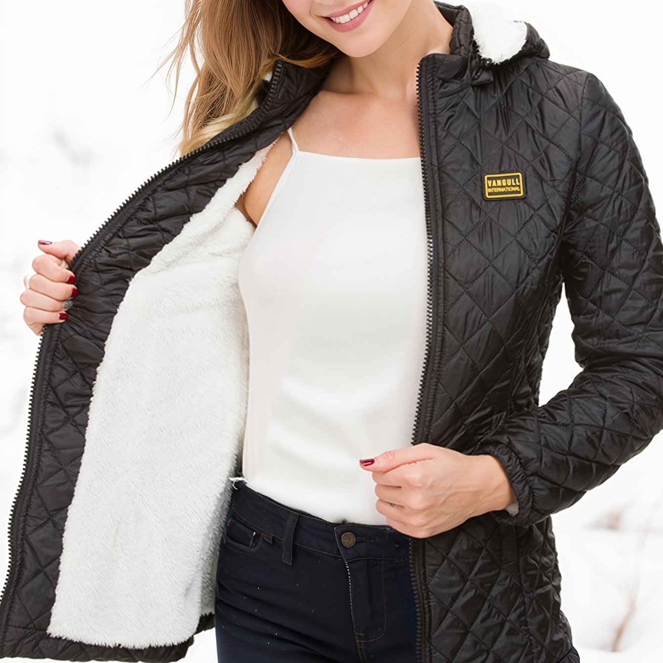  Elin | Fleece lined zipper quilt coat with hood - 07/112024 1 - DYAVOR® 