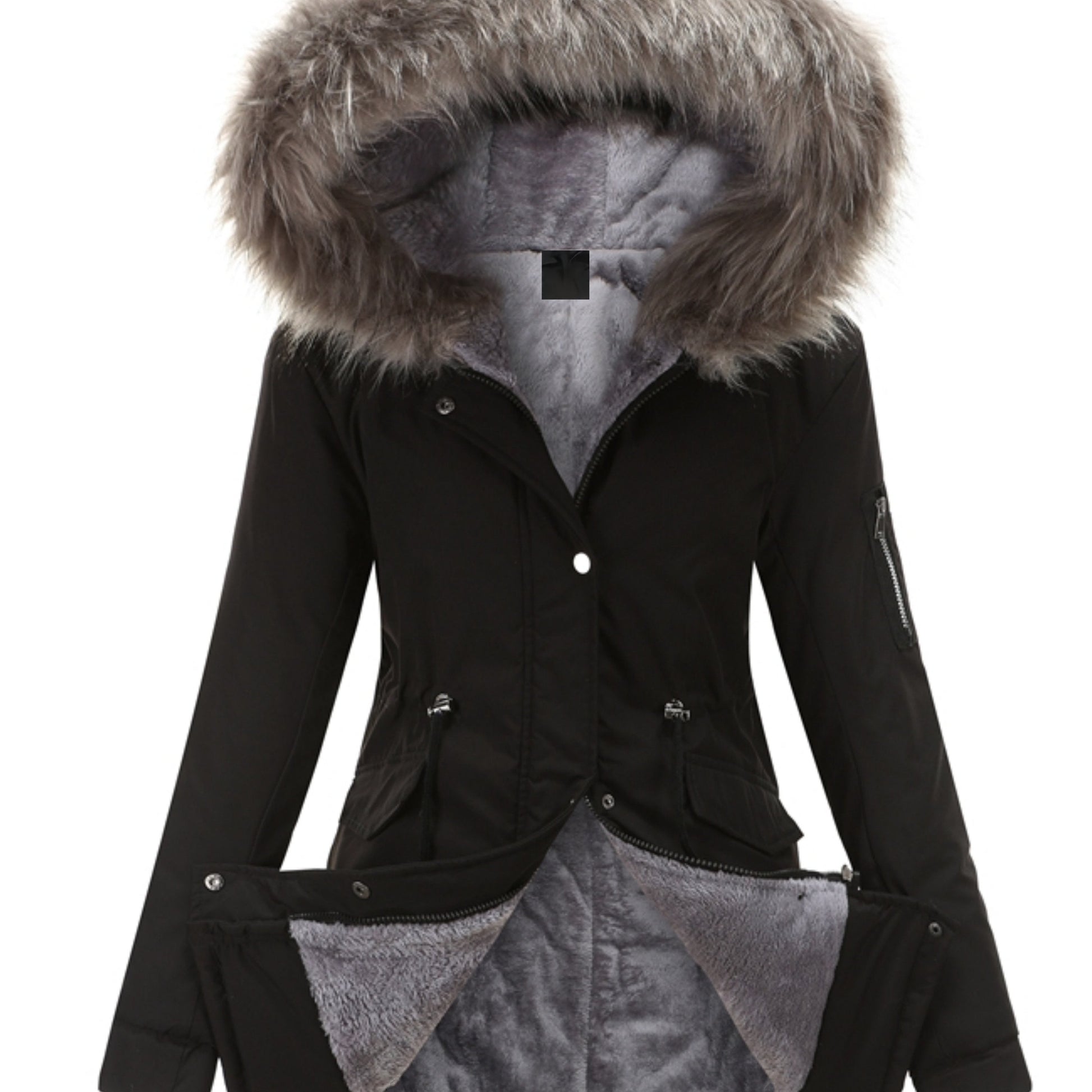  Nina | Zippered fuzzy hoodie parka jacket - 07/112024 1 - DYAVOR® 