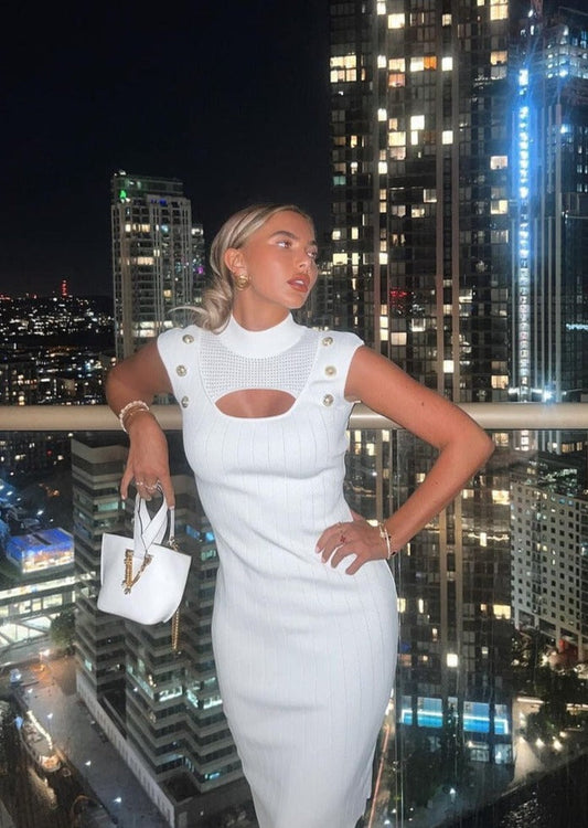  White Bandage Midi Dress -  - DYAVOR® 