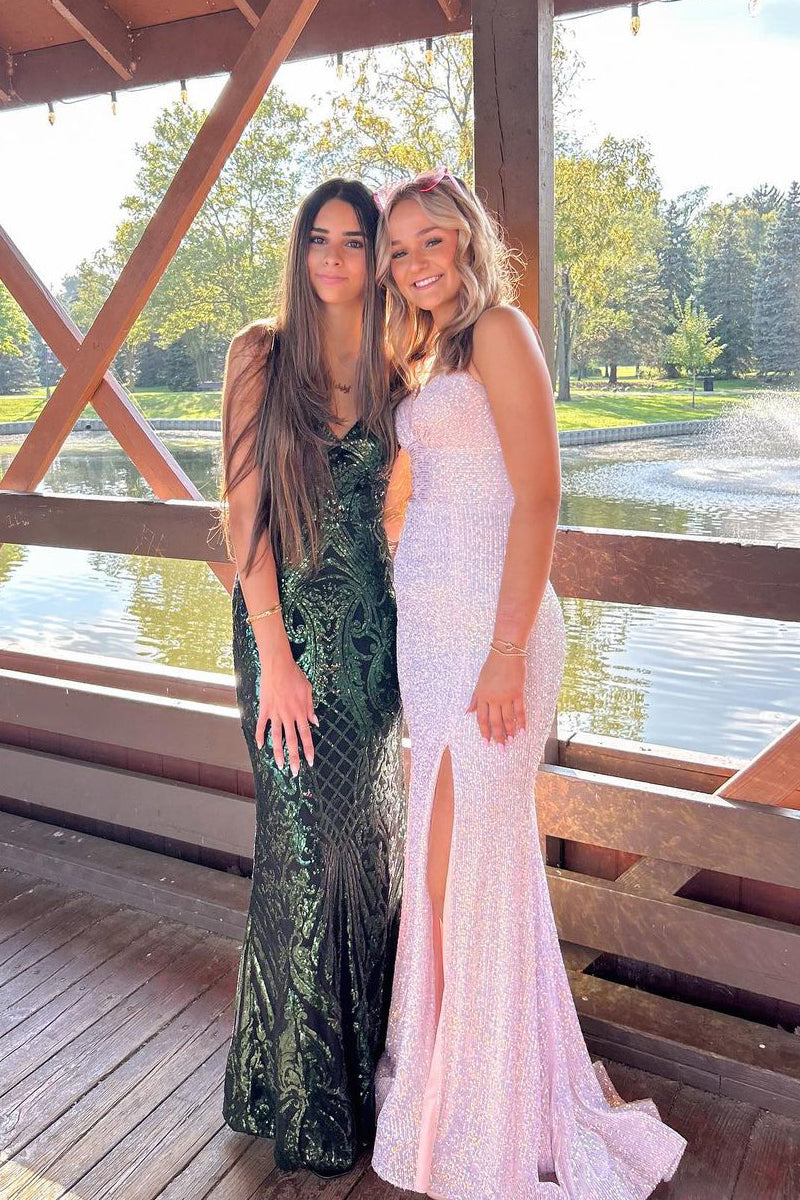  Rylee | White Sequin Sparkly Mermaid Prom Dress - Homecoming Dress - DYAVOR® 