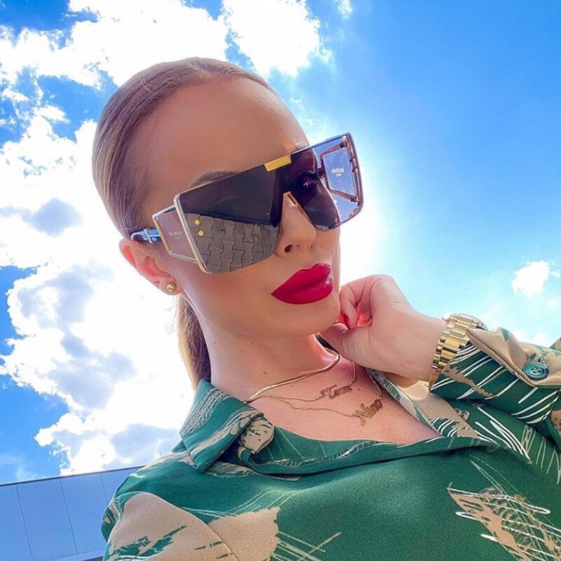  Vintage Retro Fashion Women's Alloy Frame UV400 Oversized Sunglasses - Women Sunglasses - DYAVOR® 