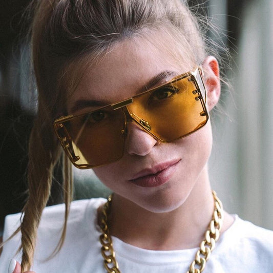  Vintage Retro Fashion Women's Alloy Frame UV400 Oversized Sunglasses - Women Sunglasses - DYAVOR® 