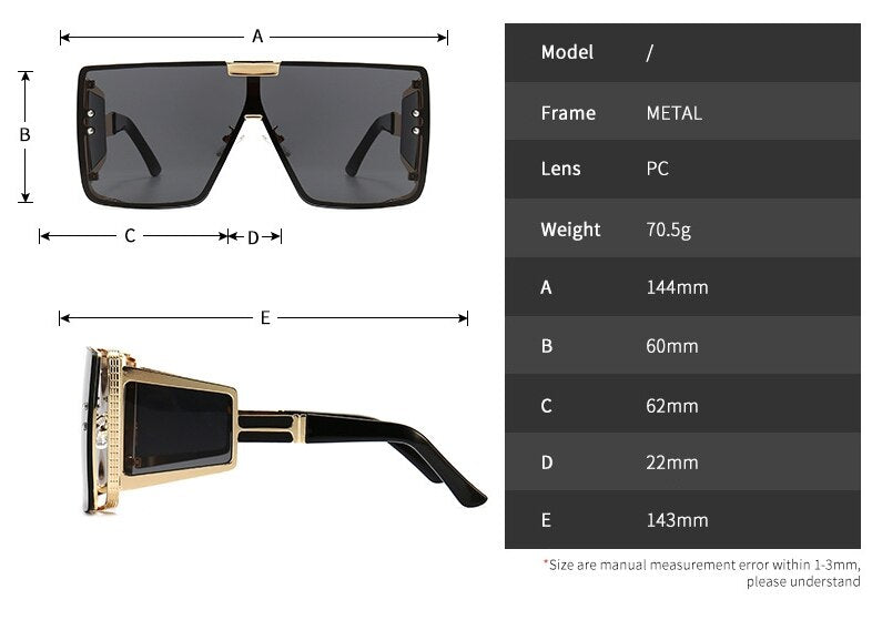  Vintage Retro Fashion Women's Alloy Frame UV400 Oversized Sunglasses - Women Sunglasses - DYAVOR® 