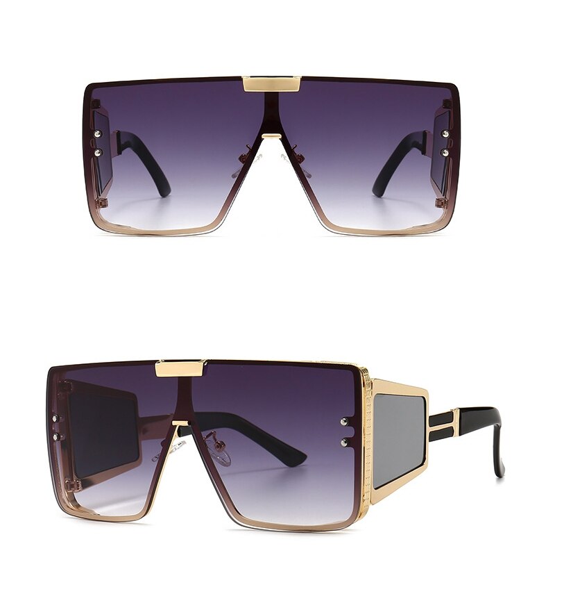  Vintage Retro Fashion Women's Alloy Frame UV400 Oversized Sunglasses - Women Sunglasses - DYAVOR® 