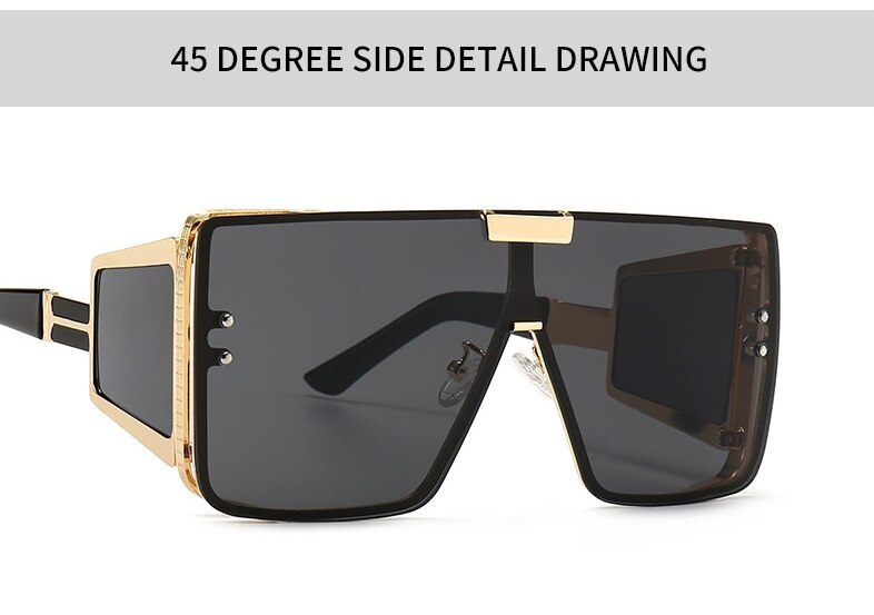  Vintage Retro Fashion Women's Alloy Frame UV400 Oversized Sunglasses - Women Sunglasses - DYAVOR® 