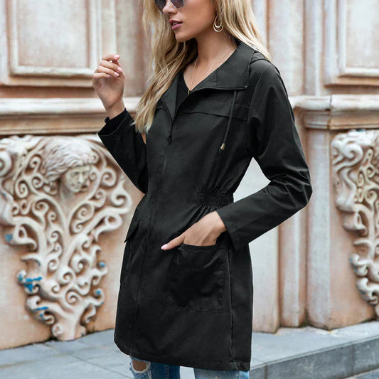  Bella - lightweight long raincoat with hood for women -  - DYAVOR® 