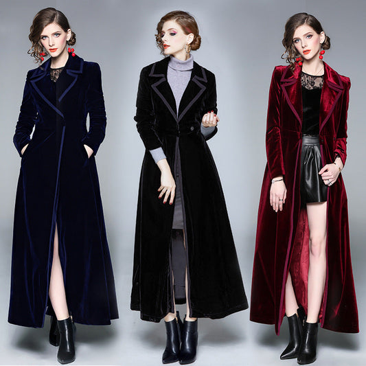  Velvet Long Coat - coats - DYAVOR® 