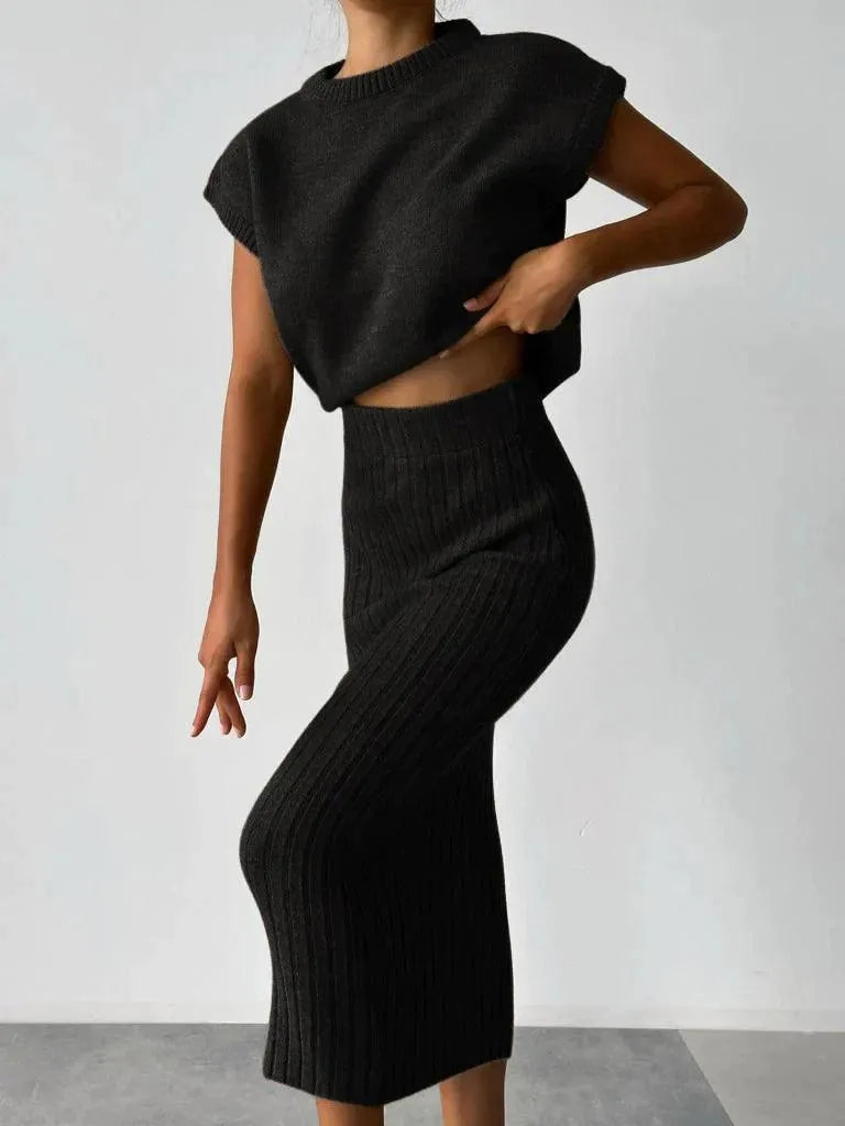  Trendy Knitted Crop Top and Skirt - 05/112024 1 - DYAVOR® 