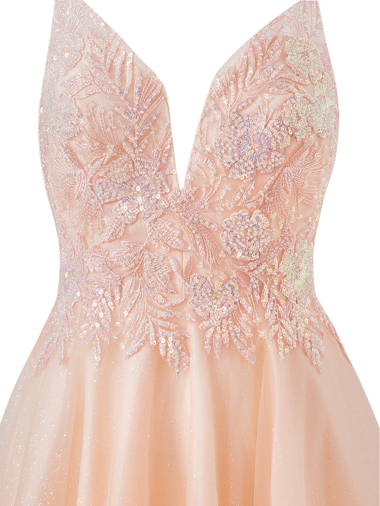  Grace | A-line Short Spaghetti Strap Glitter Tulle Homecoming Dress - Cocktail Dress - DYAVOR® 