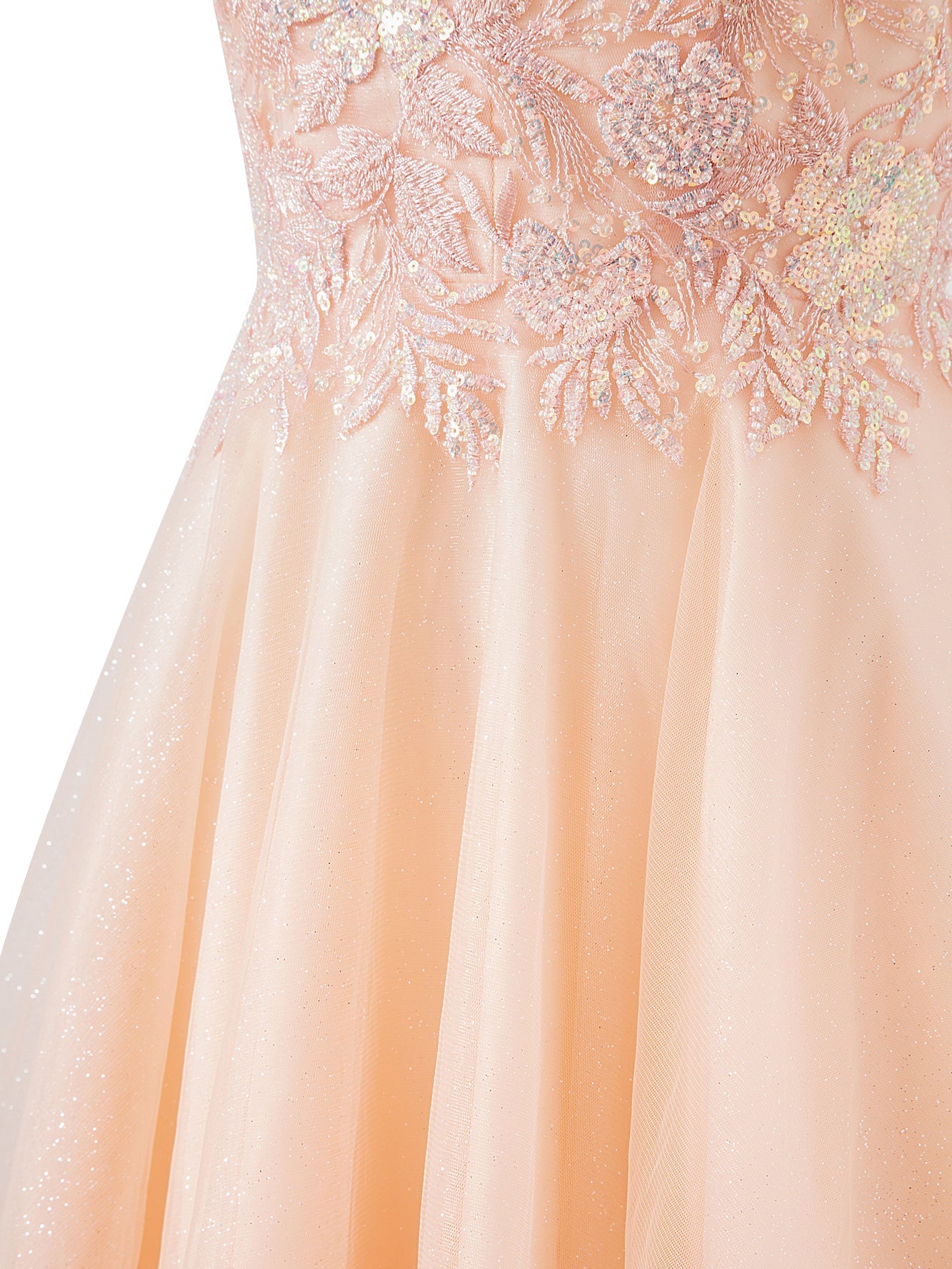  Grace | A-line Short Spaghetti Strap Glitter Tulle Homecoming Dress - Cocktail Dress - DYAVOR® 