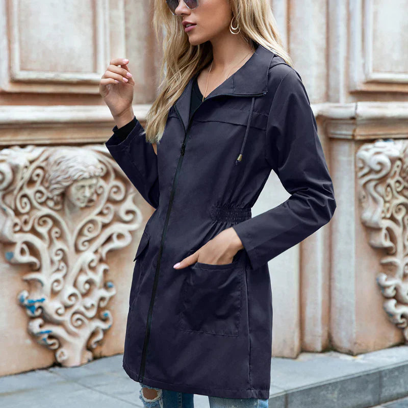  Bella - lightweight long raincoat with hood for women -  - DYAVOR® 