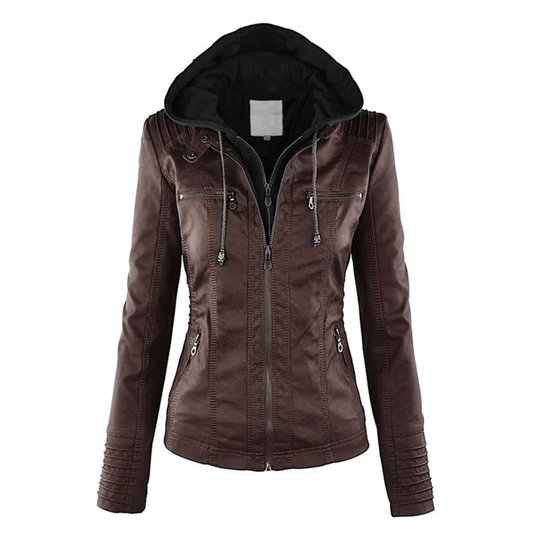  Lotte | Elegant leather jacket - Winter - DYAVOR® 