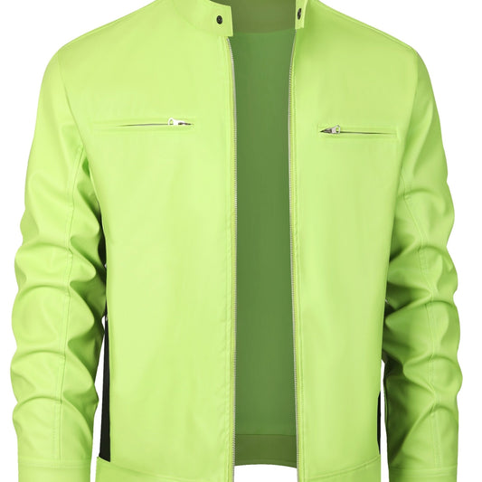  Ruben | Stylish PU leather jacket with color blocks and multi-zip design - 07/112024 1 - DYAVOR® 