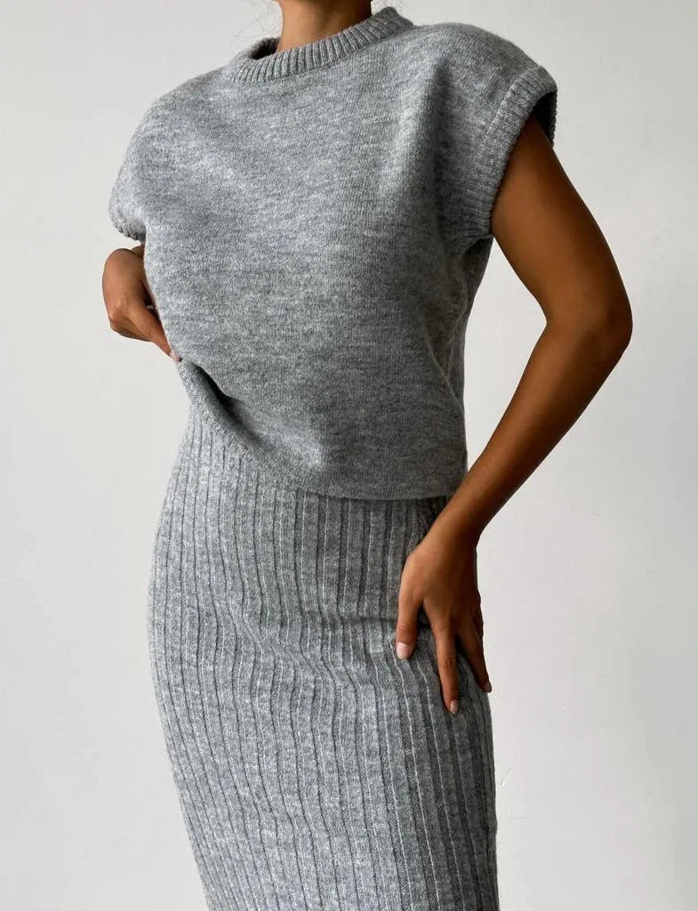  Trendy Knitted Crop Top and Skirt - 05/112024 1 - DYAVOR® 