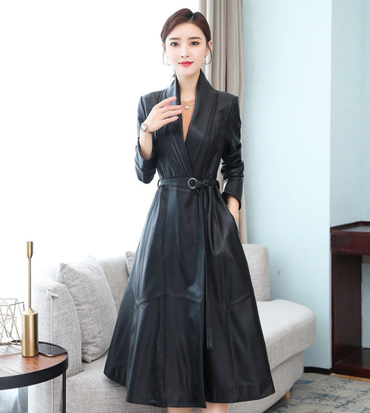  Genuine Leather Trench coat - Trench Coat - DYAVOR® 