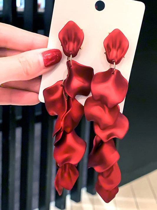  925 Silver Post Rose Petal Earrings MSE100706 - Earrings - DYAVOR® 