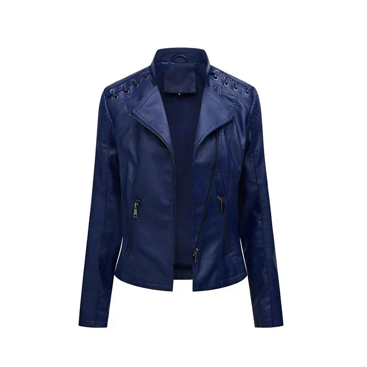  Arline - pu leather jacket with zipper -  - DYAVOR® 